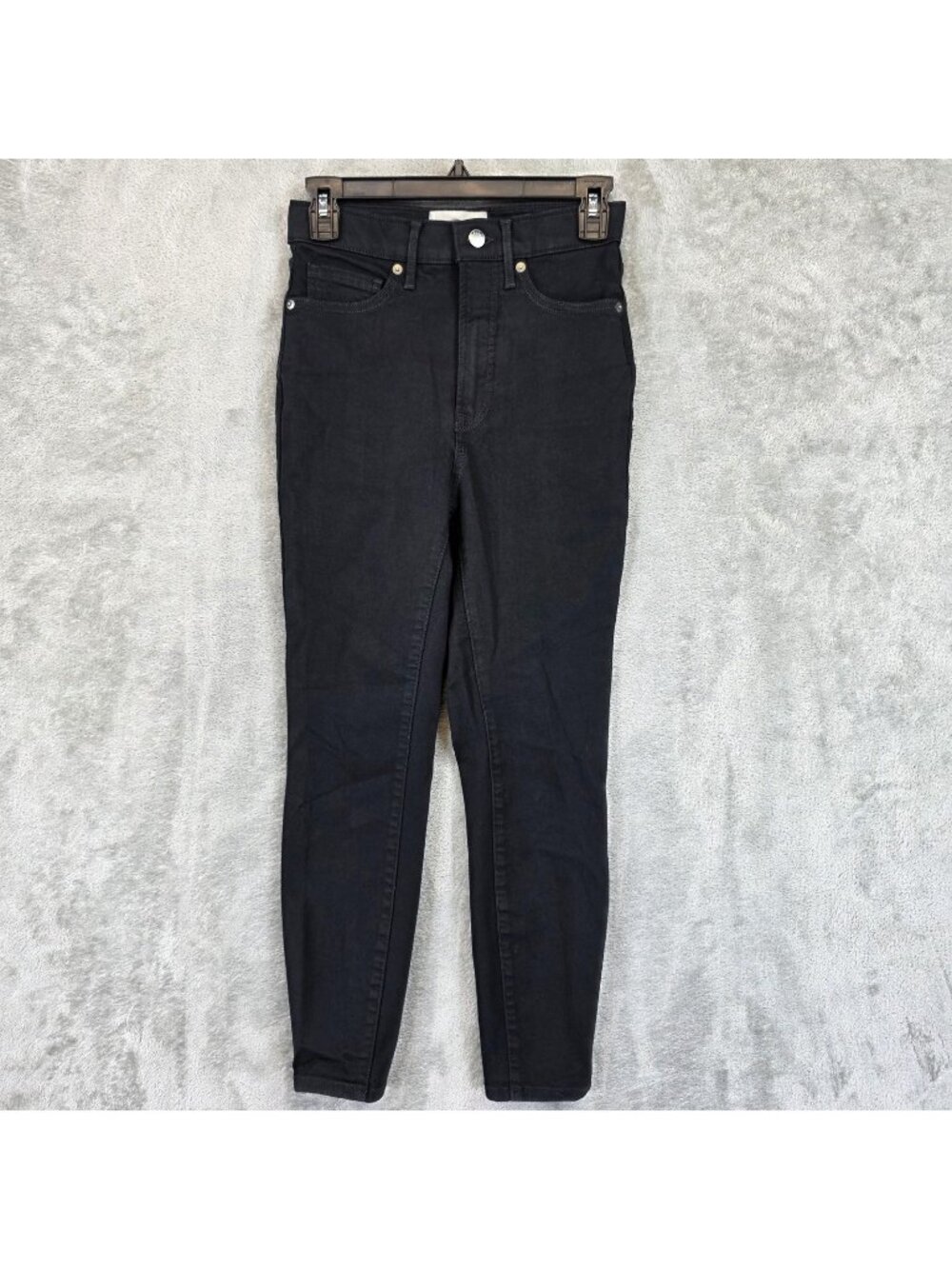Everlane The Way-High Skinny Jeans Womens 27 Crop Black Dark Wash Stretch Denim